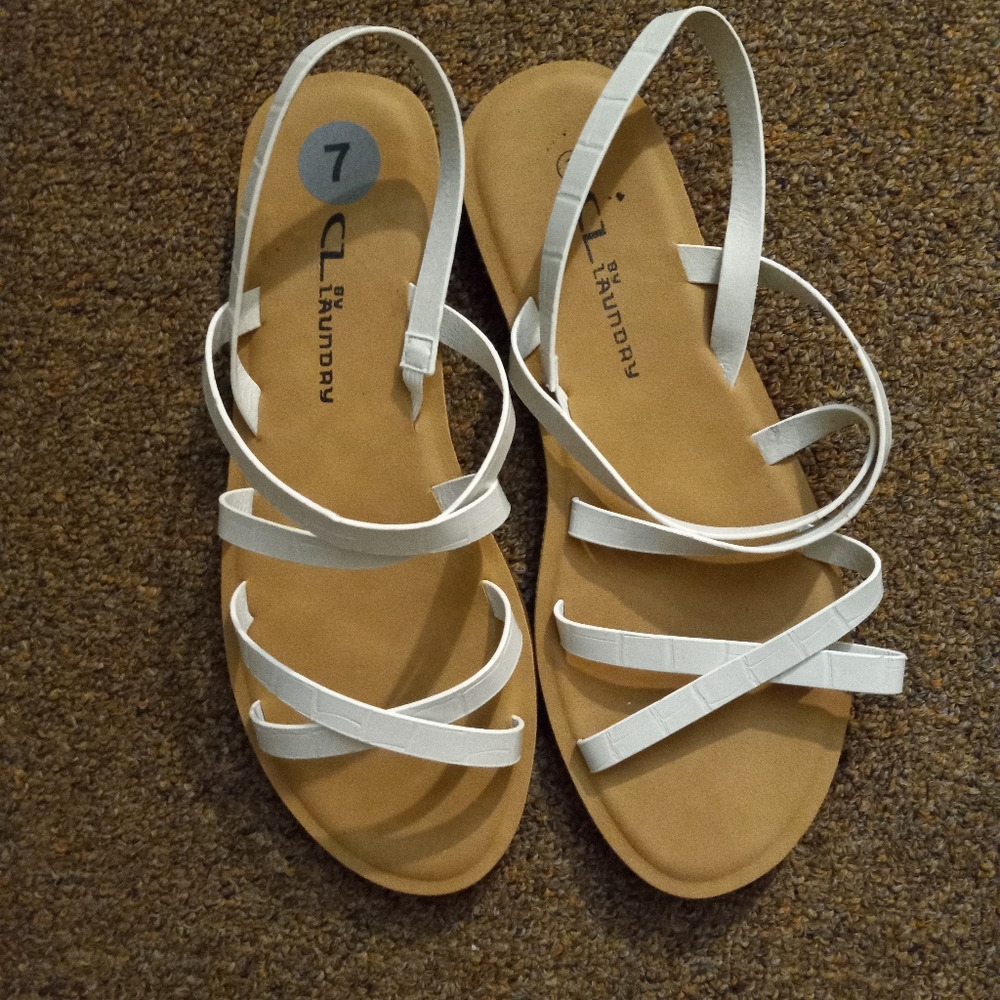 CL by Chinese Laundry Sandals White Strap sz 7